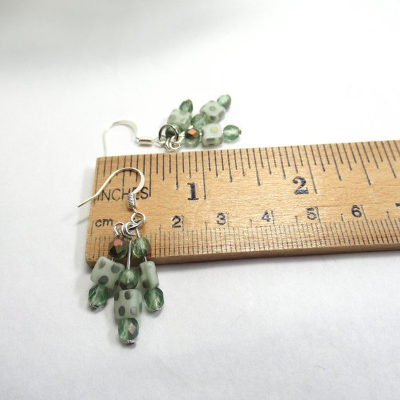 Triple dangle UG bead earrings - Picture 10 of 10